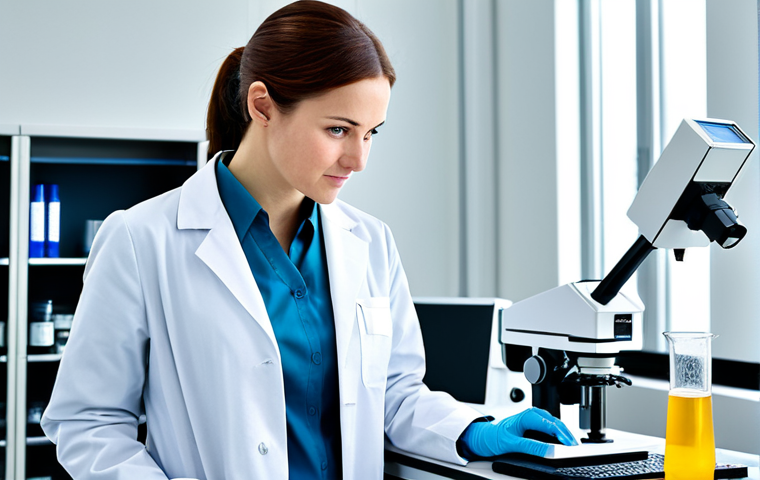 **
"A professional female engineer in a fully clothed, modest lab coat, working in a modern, well-lit research laboratory, appropriate attire, safe for work, perfect anatomy, correct proportions, natural pose, high-resolution, professional photograph."
**