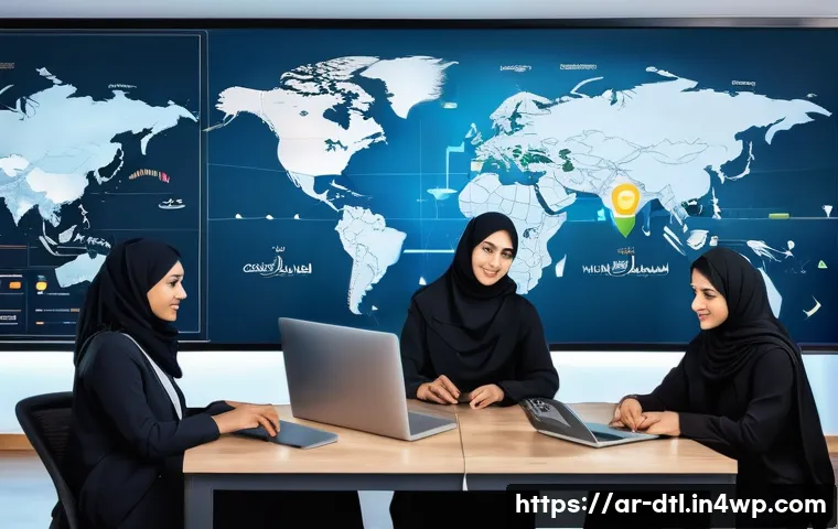 가장 효과적인 데이터 백업 전략 - A modern Middle Eastern office environment showcasing a diverse team of Arabic professionals collabo...